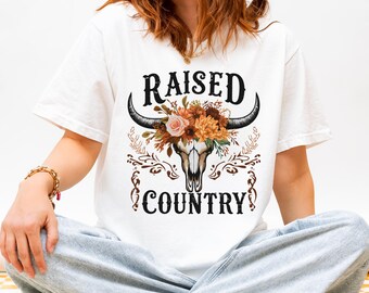 Camisa campestre / Camiseta campestre cómoda en colores / Camisa vaquera del oeste / Camiseta con estampado sureño / Camisa campestre rústica / Camiseta western de boutique