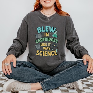 Retro Gaming Shirt: &quot;Blew in Cartridges&quot; Comfort Colors Tee