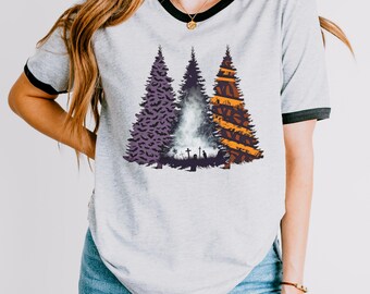 Halloween Forest Trees Shirt: Gothic Spooky Season Tee