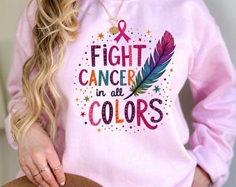 Sudadera/Camiseta de cuello redondo "Lucha contra el cáncer en todos los colores"