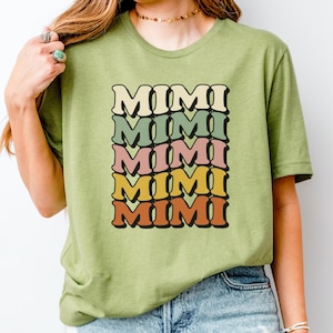 Retro Mimi Shirt Vintage Color Stack Tee | Grandma Name Gift | Mothers Day Mimi Gift | Trendy Grandma Shirt | Bella Canvas 3001