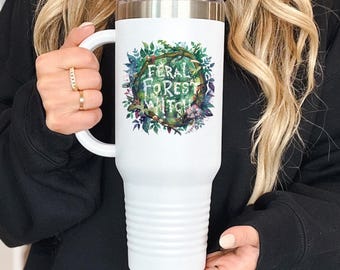 Vaso de viaje de acero inoxidable estilo "Bruja del Bosque Salvaje" (114 g)