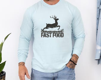 Funny Deer Hunting Long Sleeve Shirt: Rustic Graphic Tee, Comfort Colors