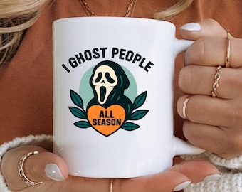 Taza "I Ghost People All Season": Divertida taza de café de cerámica para Halloween