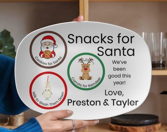 Personalized Santa Snack Platter: Christmas Eve Tradition Keepsake