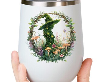 Vaso de vino Jardín de Setas / Vasos de Bruja Cottagecore