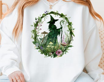 Forest Witch Sweatshirt: Cottagecore Mushroom Botanical Crewneck