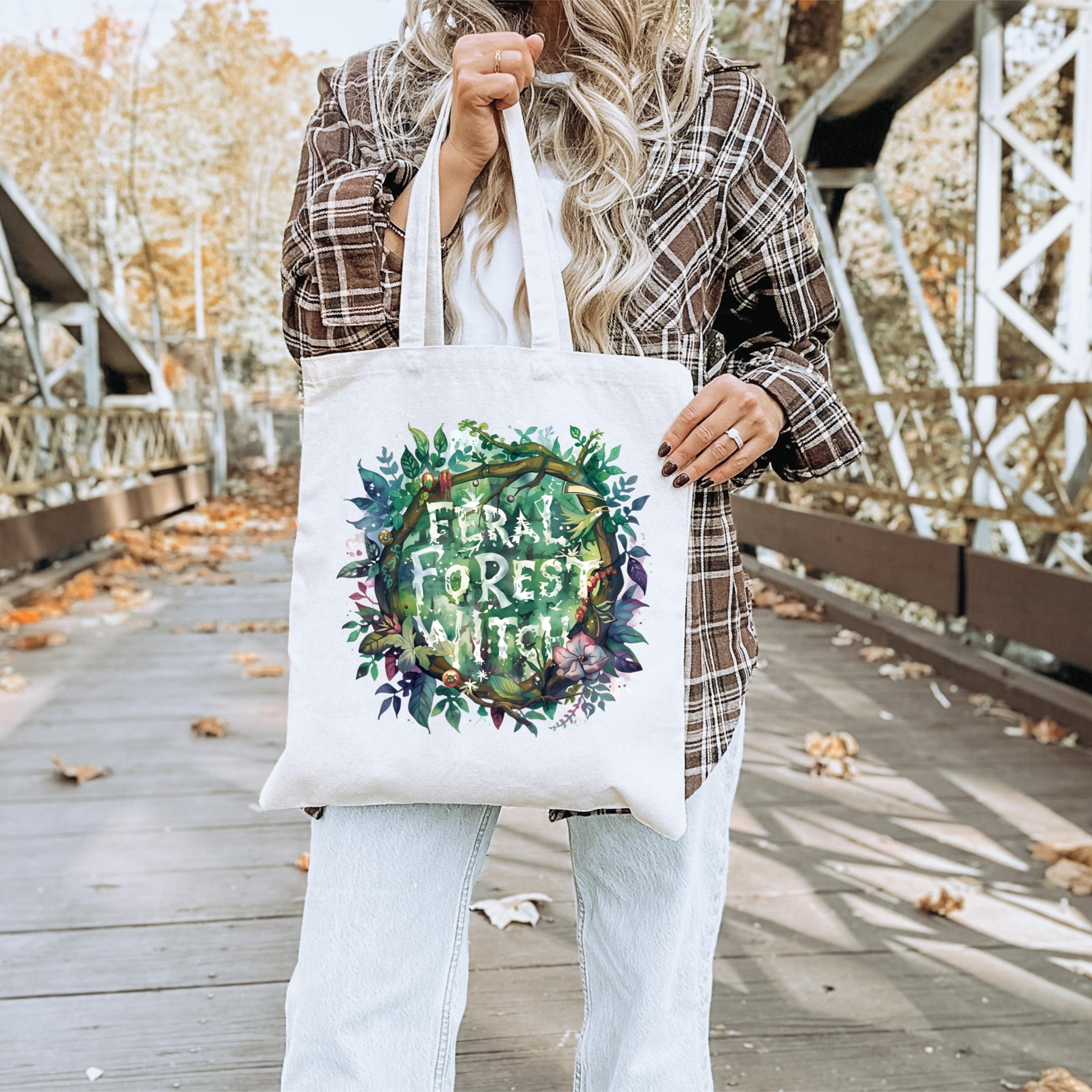 Feral Forest Witch Canvas Tote Bag: Cottagecore Mystical Gift - Etsy
