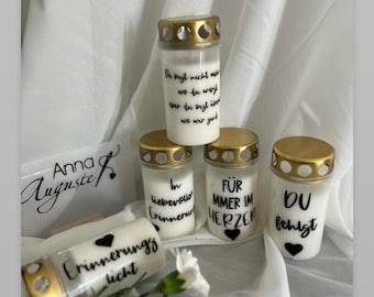Grave light | Grave candle | personalized