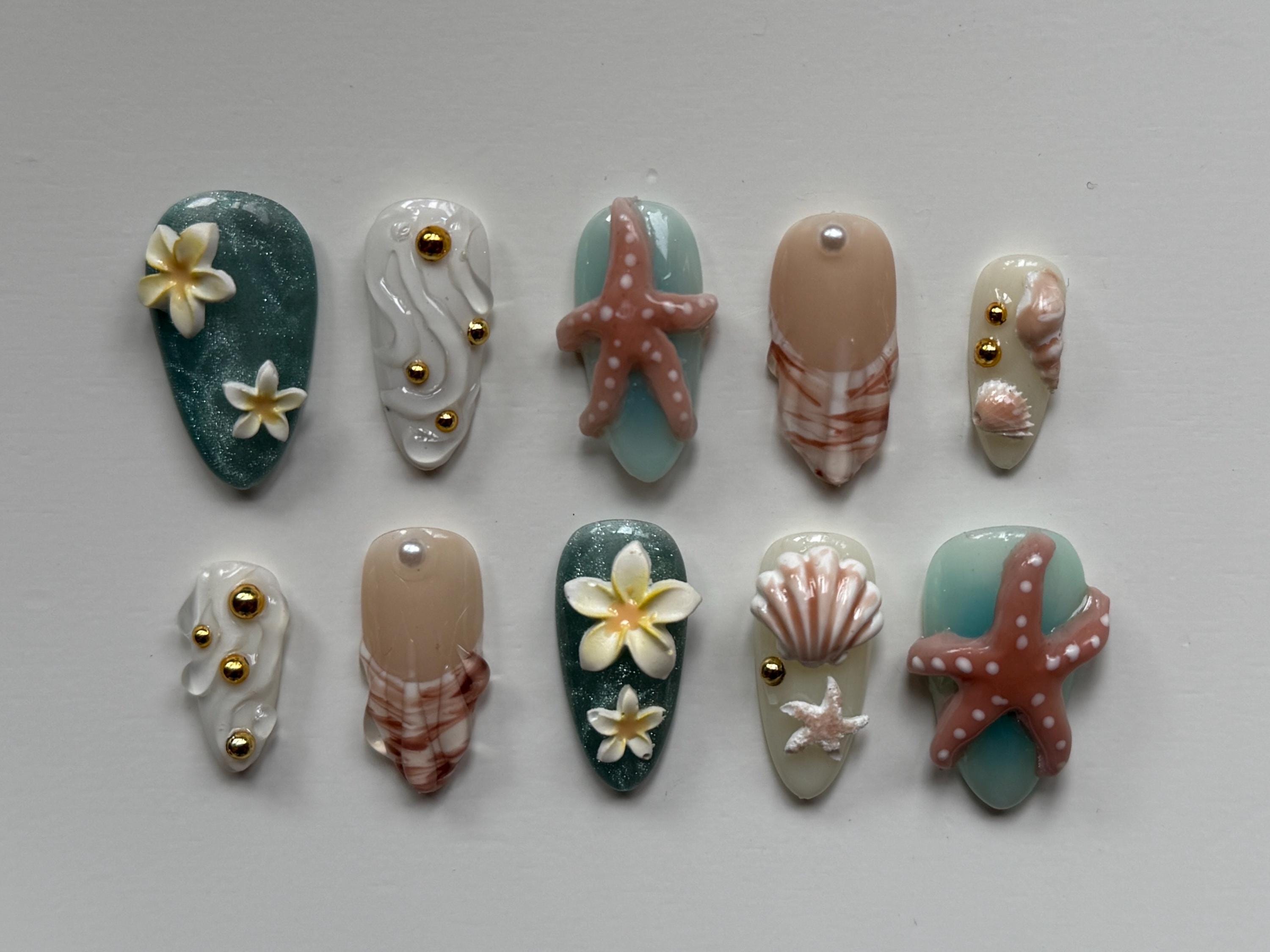 Beachy Ocean Press-on Set - Etsy
