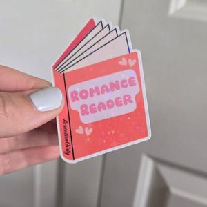 Romance Reader Vinyl Sticker – Waterproof Aesthetic Book Sticker for Laptops, Water Bottles, Journals | Gift for Book Lovers