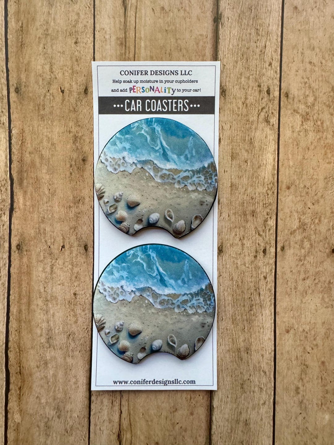Car Coasters - Beach - Ocean Surf - Set of 2 - Etsy