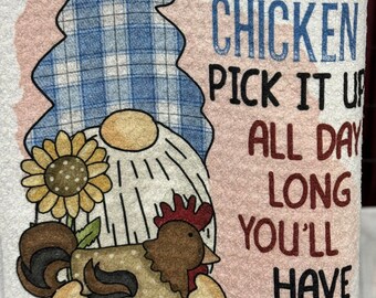 Find A Chicken Gnome Kitchen Towel, Microfiber