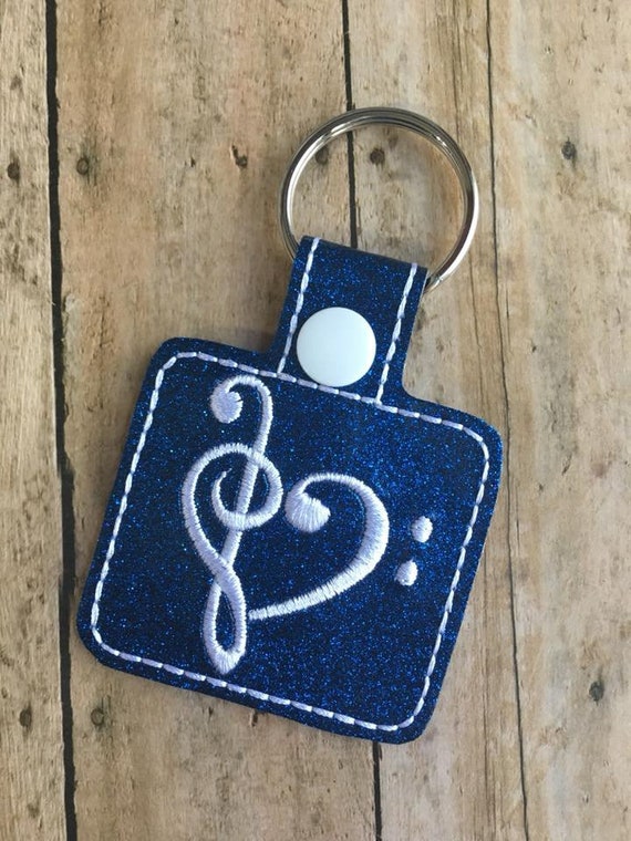Blue Glitter Music Note Key Chain Key Fob Keychain Backpack - Etsy