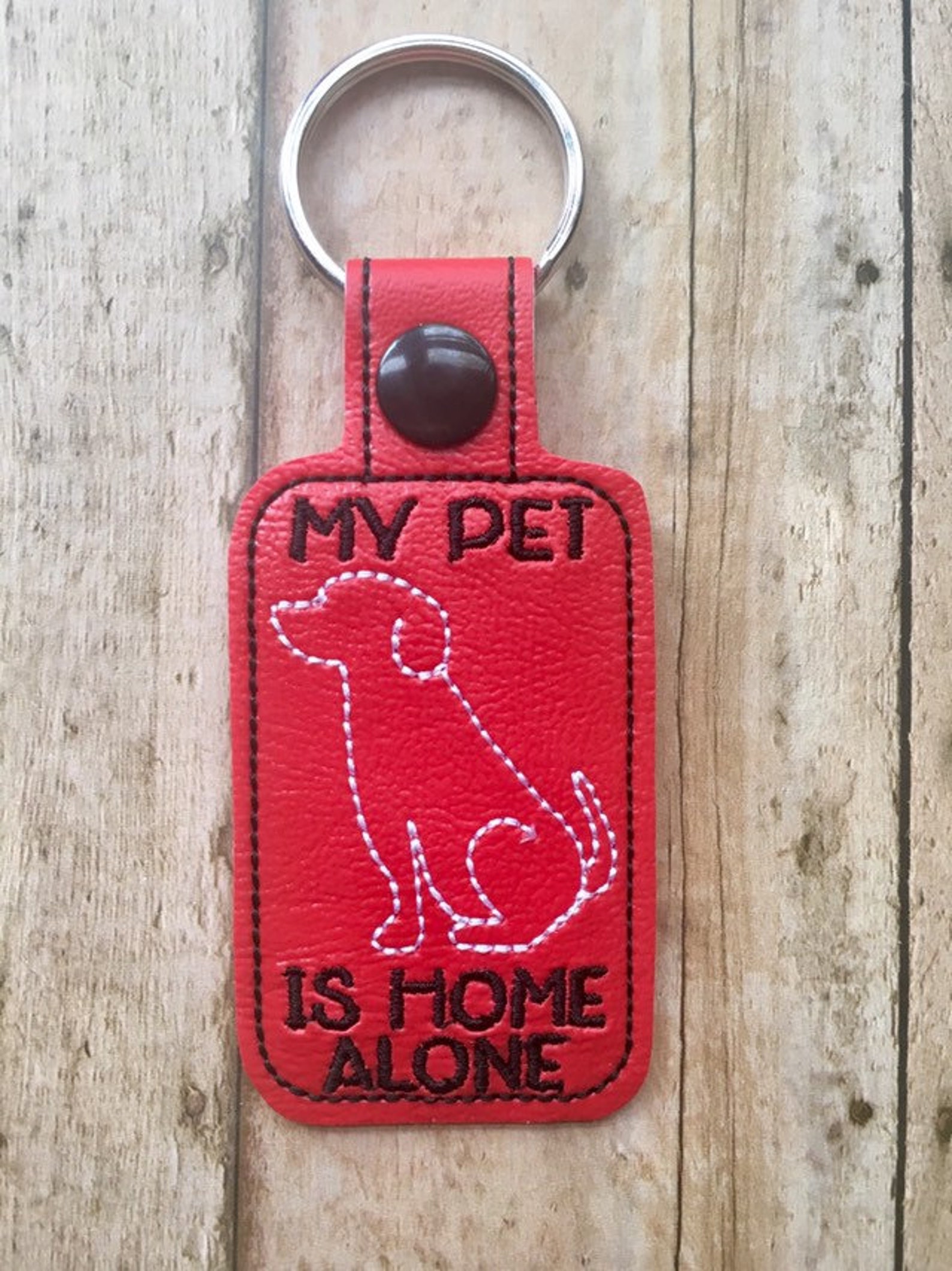 My Pet is Home Alone Key Fob Pet Safety Key Chain Cat Dog Etsy