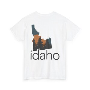 Idaho State Outline Unisex Tee, Modern Idaho Design Shirt, Heavy Cotton Tee, Idaho Shape Shirt, Idaho Gift
