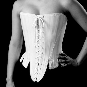 16th century Elizabethan Stays Shakespearean Tudor Pair of Bodies Effigy Tabbed Corset 1500s historical costume cosplay Renaissance Festival