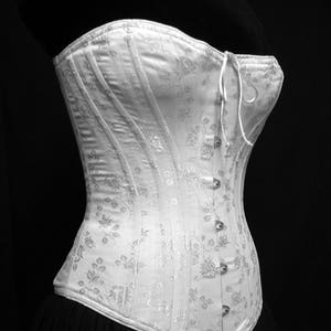 Victorian Corset, c.1880 Alice Bridal Corset, Brocade Steel Boned with Spoon busk front closure, Victorian Clothing Costume Cosplay Corset image 1