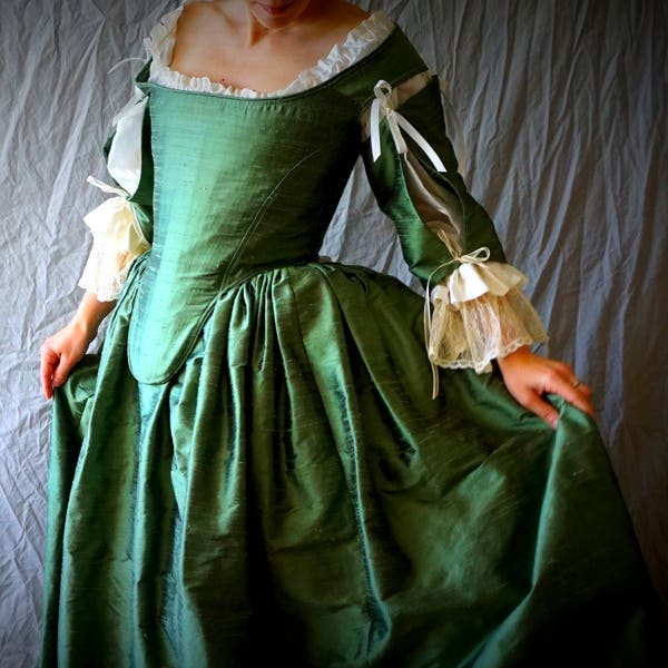 Cavalier 17th c. Costume Ensemble, 4 piece set, Corset w/sleeves, Skirt, chemise, bum roll adjustable Mix and Match, Masquerade Ball Moliere