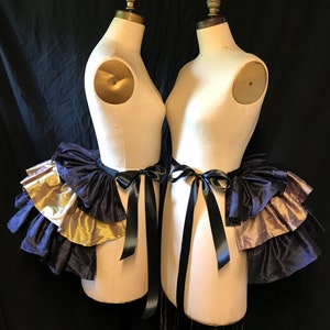 Rustle Ruffle Bustle Victorian Carnival Mardi Gras Costume Cosplay Festival Masquerade Fairytale, tie on adjustable, all sizes,small plus