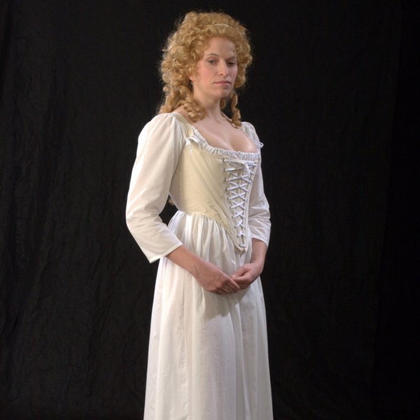 18th century Historic Underwear Ensemble for Round Gowns c. 1790 corset stays shift chemise all sizes small to plus size