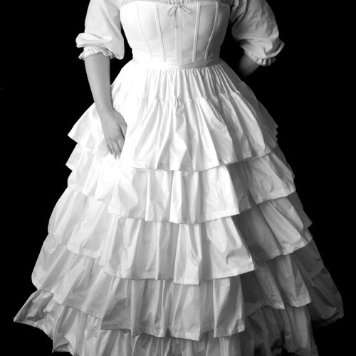Civil War Era 5 Tiered Ruffled Petticoat Historic Reenactment Etsy