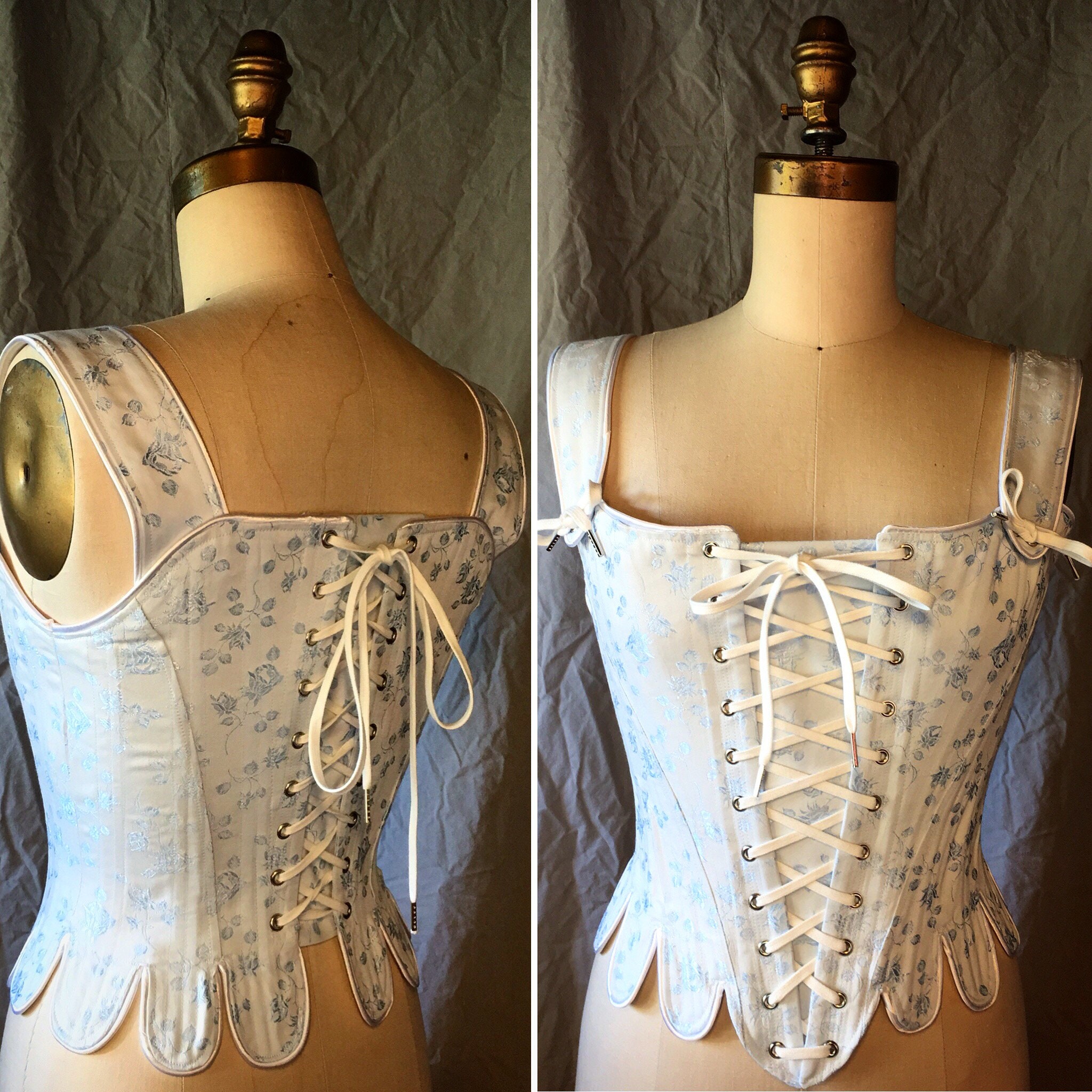18th Century Marie Antoinette Corset Stays With Front and Back Lacing  Historical Undergarment Straps, Made to Measure 