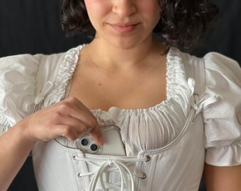 Add a Pocket to your Ren Faire- Placket Pocket Add on- Pocket for your Renaissance Festival Corset Bodice- Ren Faire Costume Wench Bodice