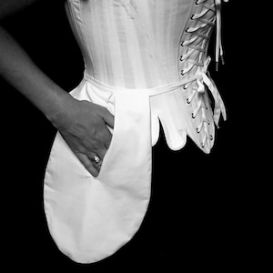18th Century Tie-on Pockets single or pair, in White Cotton Twill, all sizes, Marie Antoinette Historic Underwear historical cosplay