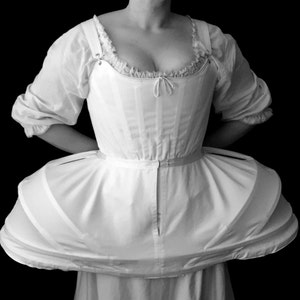 Ropa interior histórica de talla grande del siglo XVIII con pannier completo de María Antonieta, disfraz histórico para cosplay, baile de máscaras, falda de Versalles, soporte