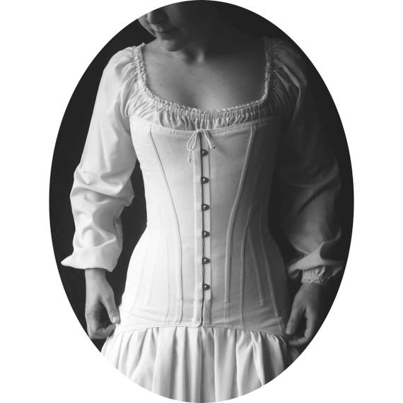 Edith-titanic Over Bust Corset Edwardian C.1912 Erte, Center Front Busk  Opening Long Line Early 20th Century Shaper Early 1900s 