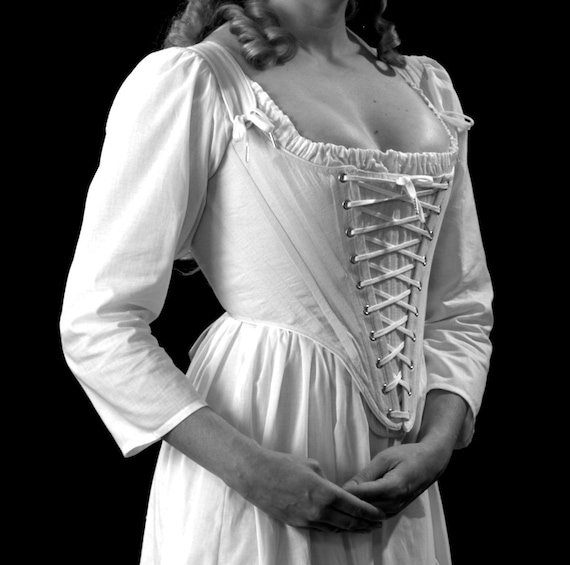 Round Gown Corset 18th Century Stays With Front and Back Lacing