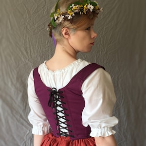 Any Custom Color Ren Faire Corset-choose any color front & back lacing Renaissance Festival Costume Wench Bodice made to measure custom size image 7