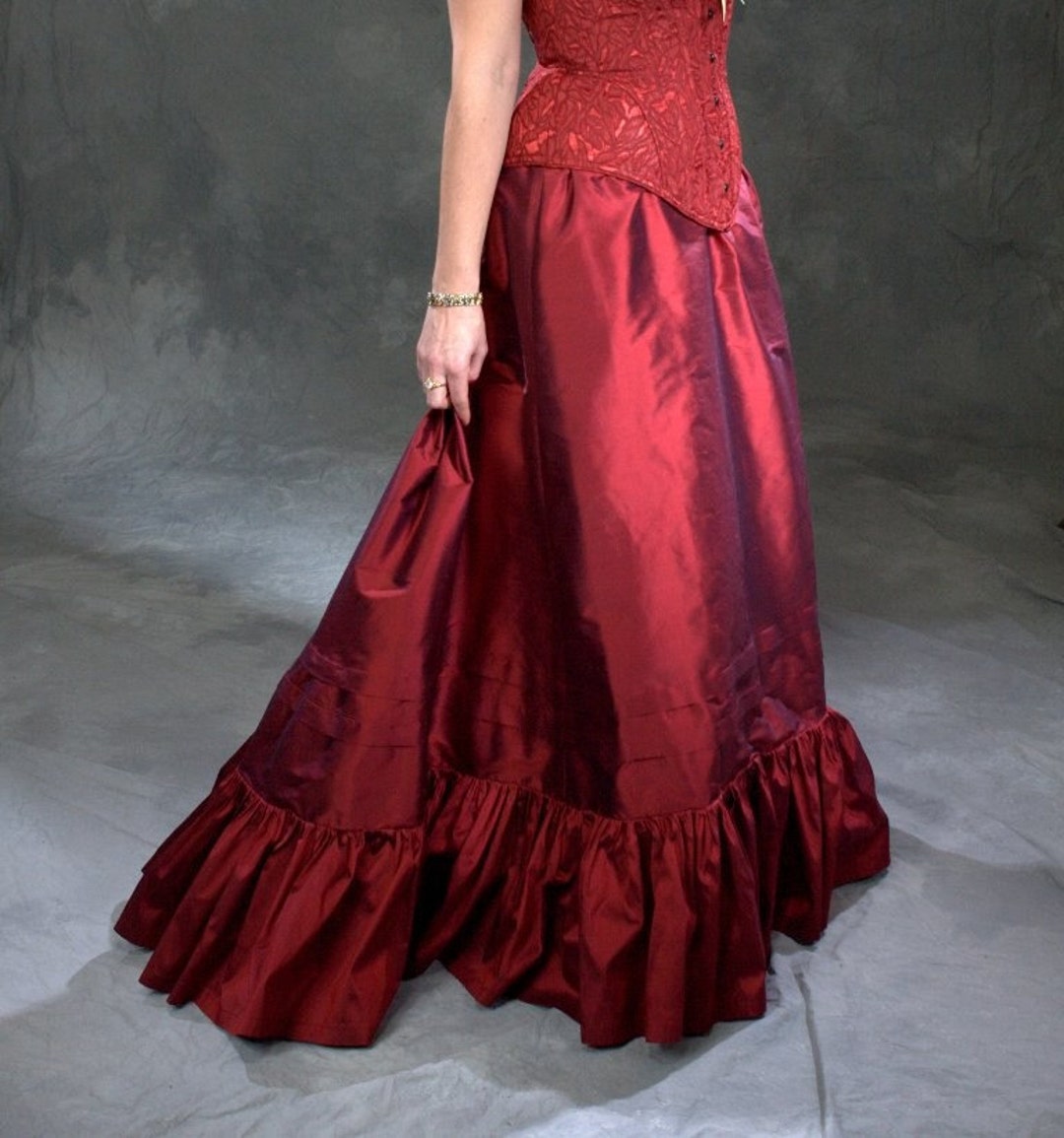 Falda victoriana finales del siglo Enagua color - Etsy España