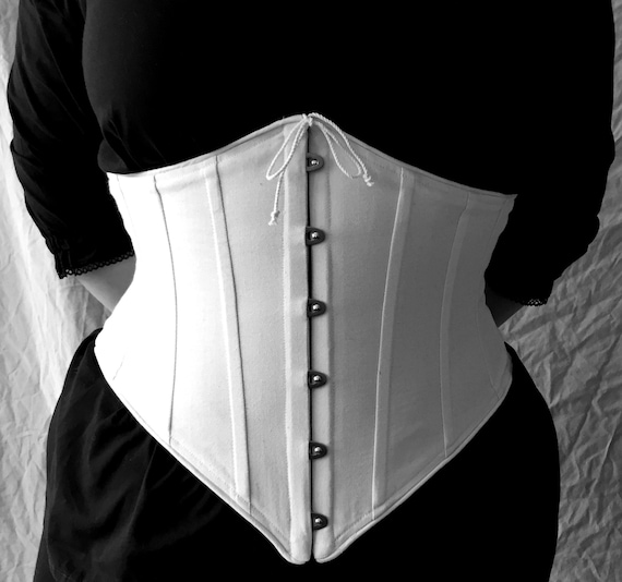 Underbust Waist Cinch Corset Victorian C. 1900 Lilly, Cotton Coutil Waspie  Small Through 2XL, Custom Sized, Plus Size Full Figured Hourglass 