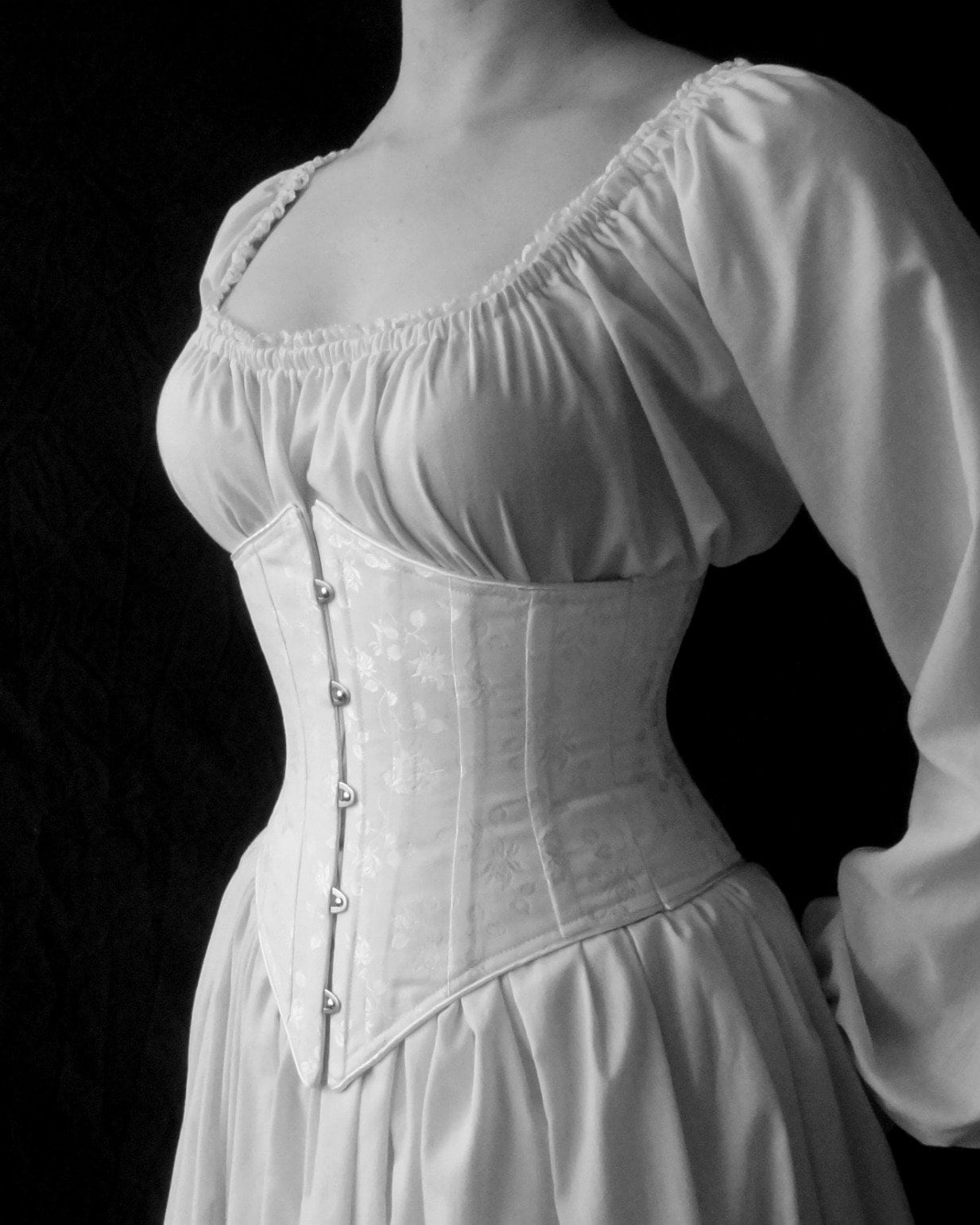 Underbust Waist Cinch Corset Victorian C. 1900 Lilly, Cotton