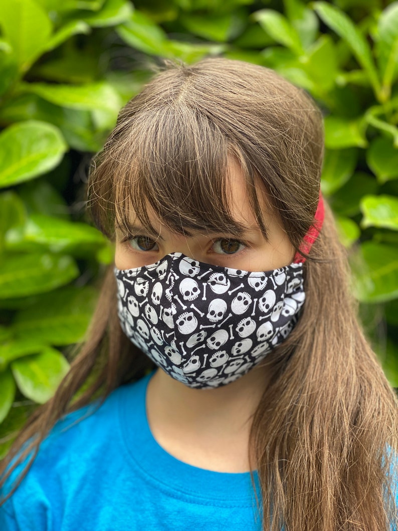 Halloween Skulls & Bones mask unisex girls boys kid adult 2 image 3