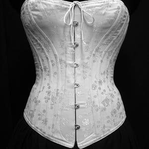 Victorian Corset, c.1880 Alice Bridal Corset, Brocade Steel Boned with Spoon busk front closure, Victorian Clothing Costume Cosplay Corset image 4