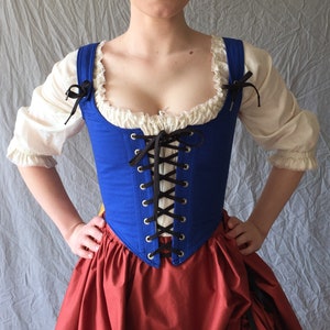 Any Custom Color Ren Faire Corset-choose any color front & back lacing Renaissance Festival Costume Wench Bodice made to measure custom size image 8