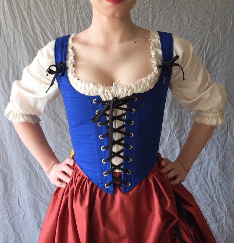 Any Custom Color Ren Faire Corset-choose any color front & back lacing Renaissance Festival Costume Wench Bodice made to measure custom size image 8