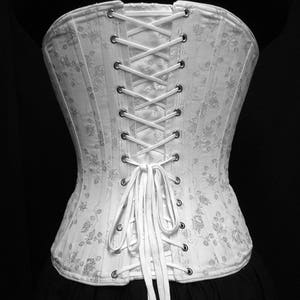 Victorian Corset, c.1880 Alice Bridal Corset, Brocade Steel Boned with Spoon busk front closure, Victorian Clothing Costume Cosplay Corset image 2