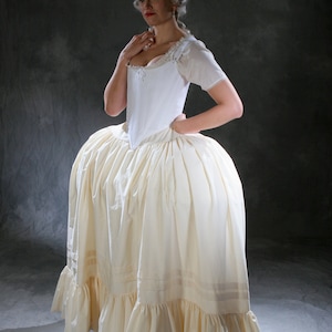Marie Antoinette Historic Underwear Ensemble, corset, pannier, petticoat, chemise, bloomers 18th century costume c. 1770 Court of Versailles