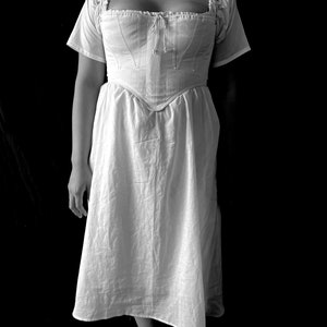 Regency Half Stays, Jane Short Corset, adjustable straps back lacing Romantic Jane Austen costume cosplay empire gussets Cotton Coutil, image 8