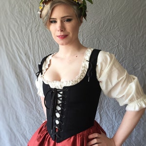 Any Custom Color Ren Faire Corset-choose any color front & back lacing Renaissance Festival Costume Wench Bodice made to measure custom size image 6