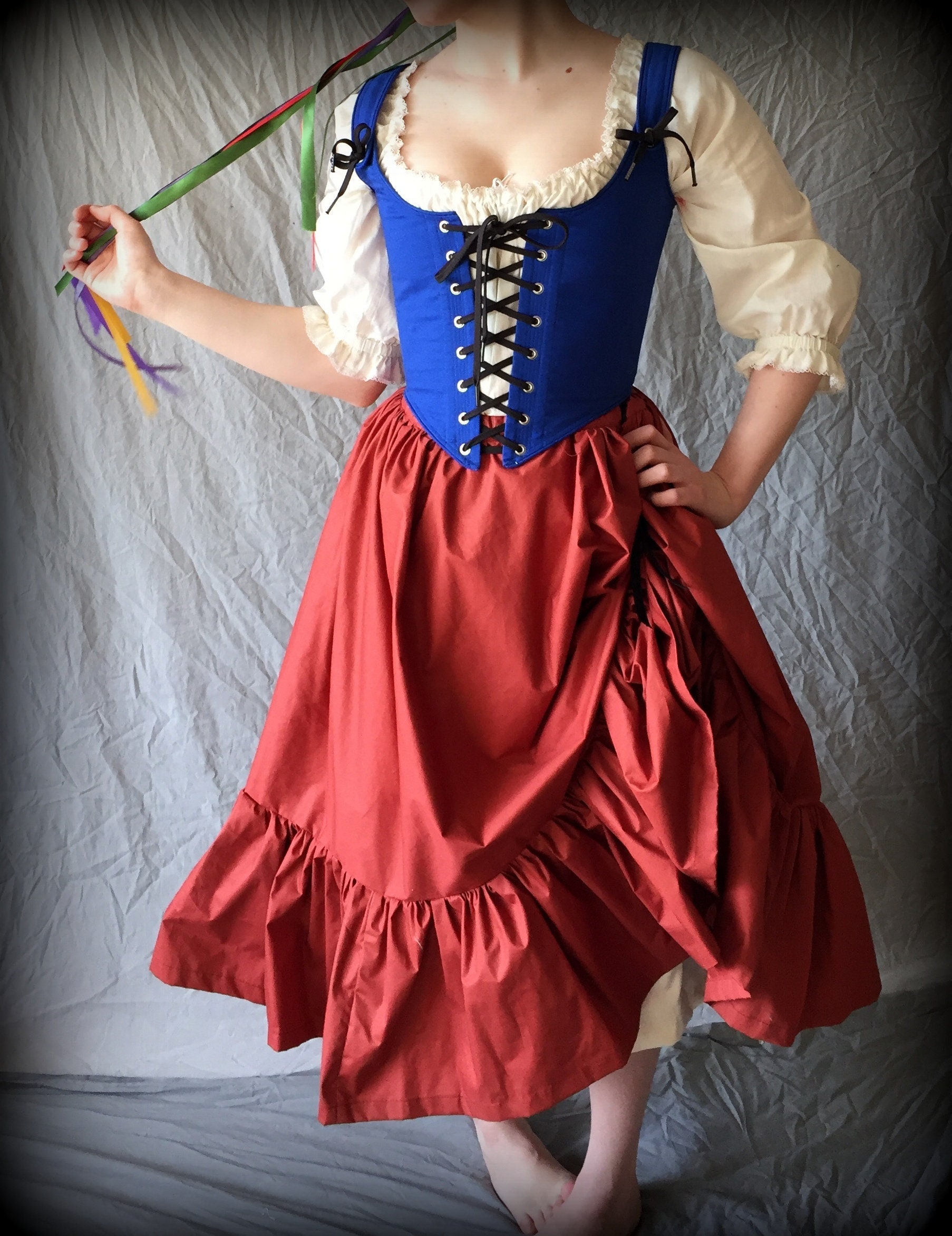 Renaissance Festival Ensemble, 3 Piece Corset Bodice, Long Skirt