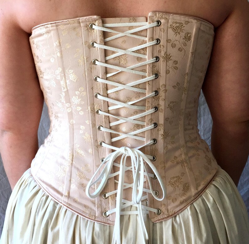 Plus Size Curvy Victorian Corset Overbust C.1860 in Brocade - Etsy