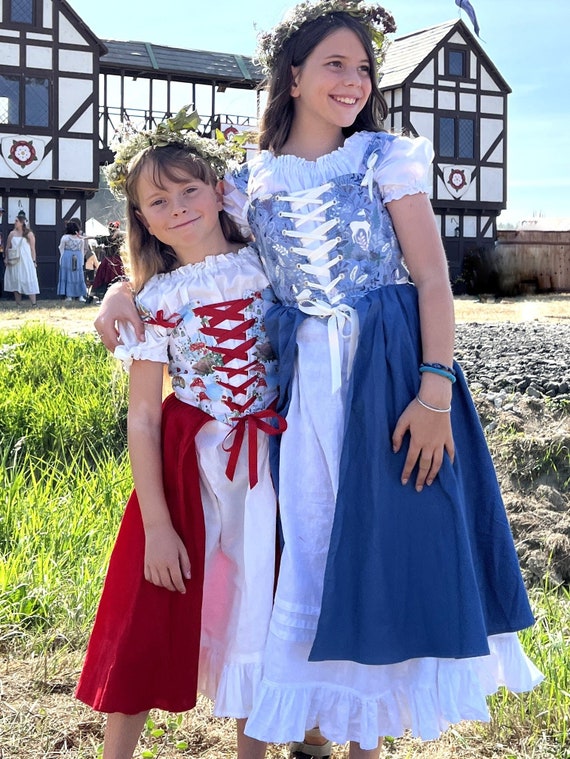 Renaissance Festival Ensemble, 3 Piece Corset Bodice, Long Skirt