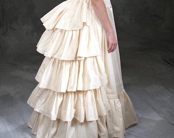 2 piece Set- Victorian Bustle and Petticoat set c. 1880 Historic Gilded Age ensemble costume cosplay Late 19th c. historial silhouette skirt