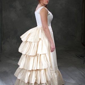 Victorian, Gilded Age historic underwear ensemble c. 1880, corset, full set bustle, bustle petticoat, chemise, all sizes