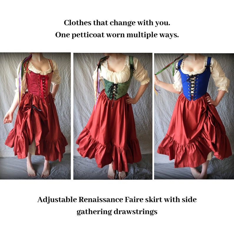 Ren Faire Skirt any color Hi Low Ruffled Adjustableall sizes Etsy